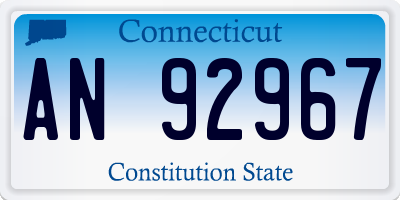 CT license plate AN92967