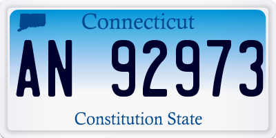 CT license plate AN92973