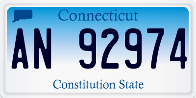 CT license plate AN92974