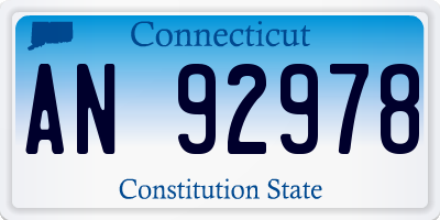 CT license plate AN92978