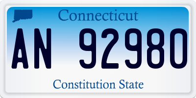 CT license plate AN92980