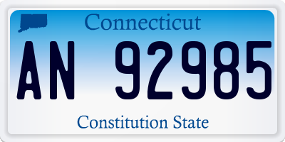 CT license plate AN92985