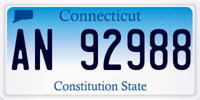 CT license plate AN92988