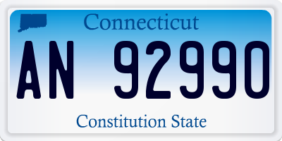 CT license plate AN92990