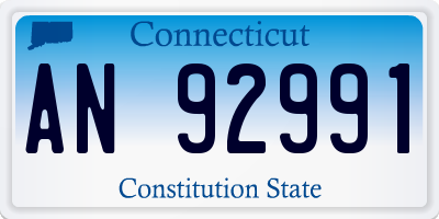 CT license plate AN92991