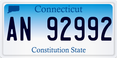 CT license plate AN92992