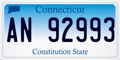 CT license plate AN92993