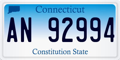 CT license plate AN92994