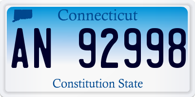 CT license plate AN92998