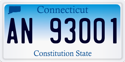 CT license plate AN93001