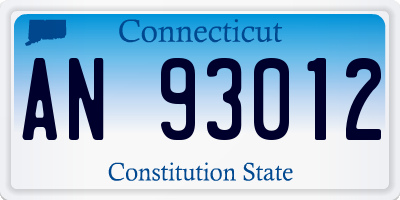 CT license plate AN93012