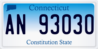 CT license plate AN93030