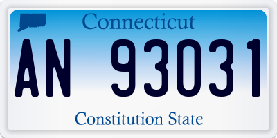 CT license plate AN93031