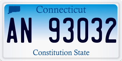 CT license plate AN93032