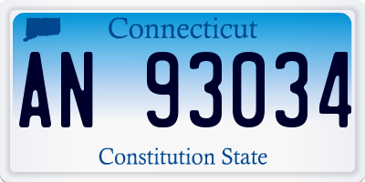 CT license plate AN93034