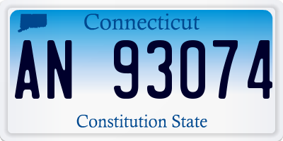 CT license plate AN93074