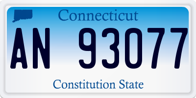 CT license plate AN93077