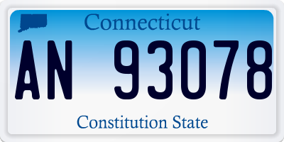 CT license plate AN93078