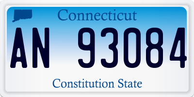 CT license plate AN93084