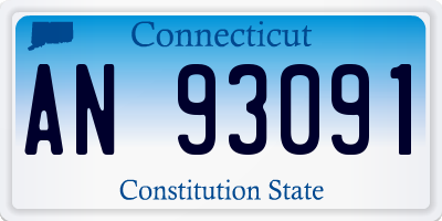 CT license plate AN93091