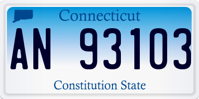 CT license plate AN93103