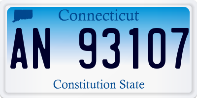 CT license plate AN93107