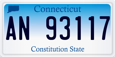 CT license plate AN93117