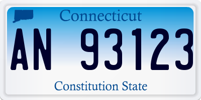 CT license plate AN93123