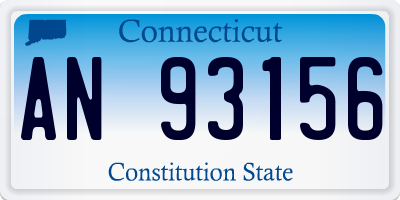 CT license plate AN93156