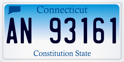 CT license plate AN93161