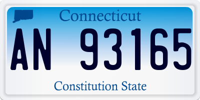 CT license plate AN93165