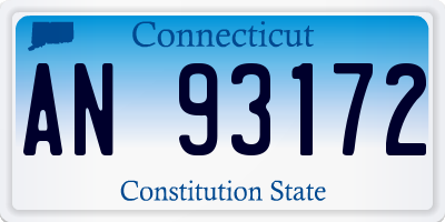 CT license plate AN93172