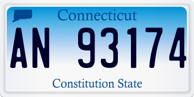 CT license plate AN93174