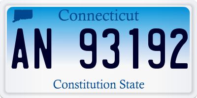 CT license plate AN93192