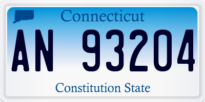 CT license plate AN93204
