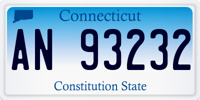 CT license plate AN93232
