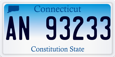 CT license plate AN93233
