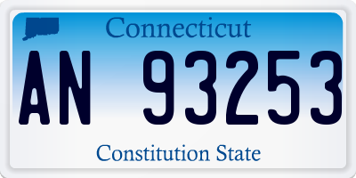 CT license plate AN93253
