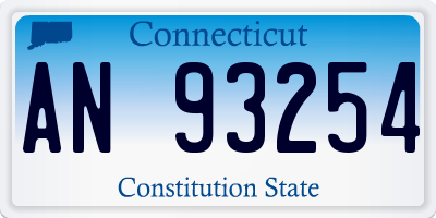 CT license plate AN93254