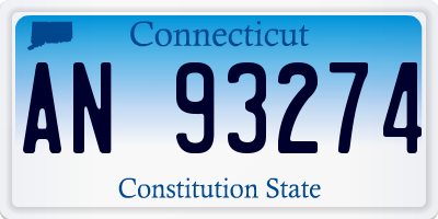 CT license plate AN93274