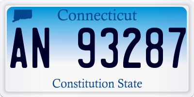 CT license plate AN93287