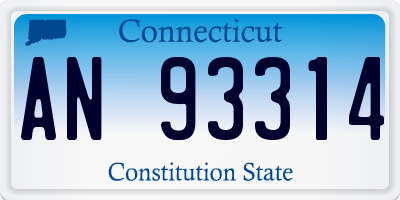 CT license plate AN93314