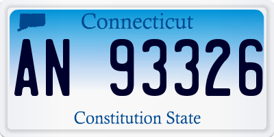 CT license plate AN93326