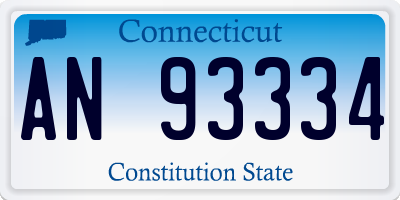 CT license plate AN93334
