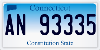 CT license plate AN93335