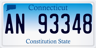 CT license plate AN93348