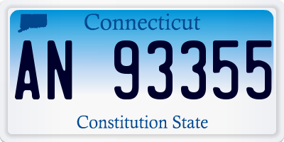 CT license plate AN93355