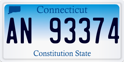CT license plate AN93374