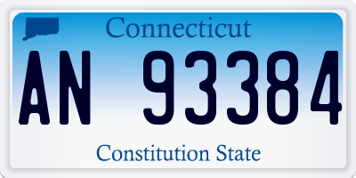 CT license plate AN93384
