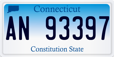 CT license plate AN93397